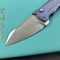 KB Knives KB400C Jake Hoback Design Sumo Button Lock Folding Knife Blue Titanium Handle 3.15" Stonewash CPM 20CV Blade