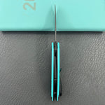KUBEY knife KU333I Leaf Linerlock Black Tiffany Blue Folding Knives