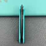 KUBEY knife KU333I Leaf Linerlock Black Tiffany Blue Folding Knives