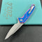 KUBEY  KU373C  RBC-1 Outdoor Flipper Knife Blue Pink G10 Handle 3.46" Stonewash 14C28N