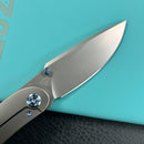 KUBEY KB386A Momentum Frame Lock Front Flipper Pocket Folding Knife Grey Titanium Handle 3.43" Beadblast M390