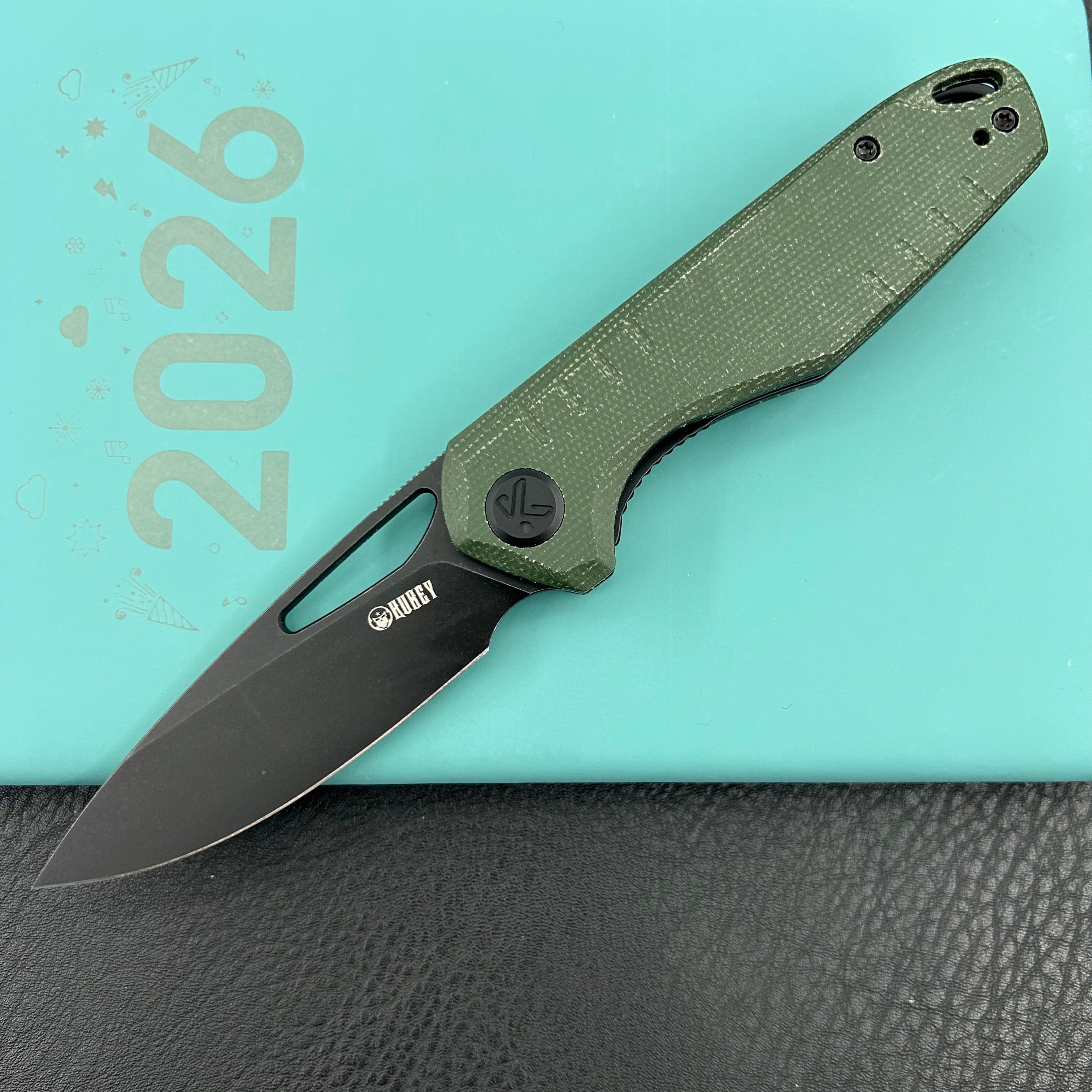 KUBEY knife KU324L Doris Linerlock Black Green Folding Knives
