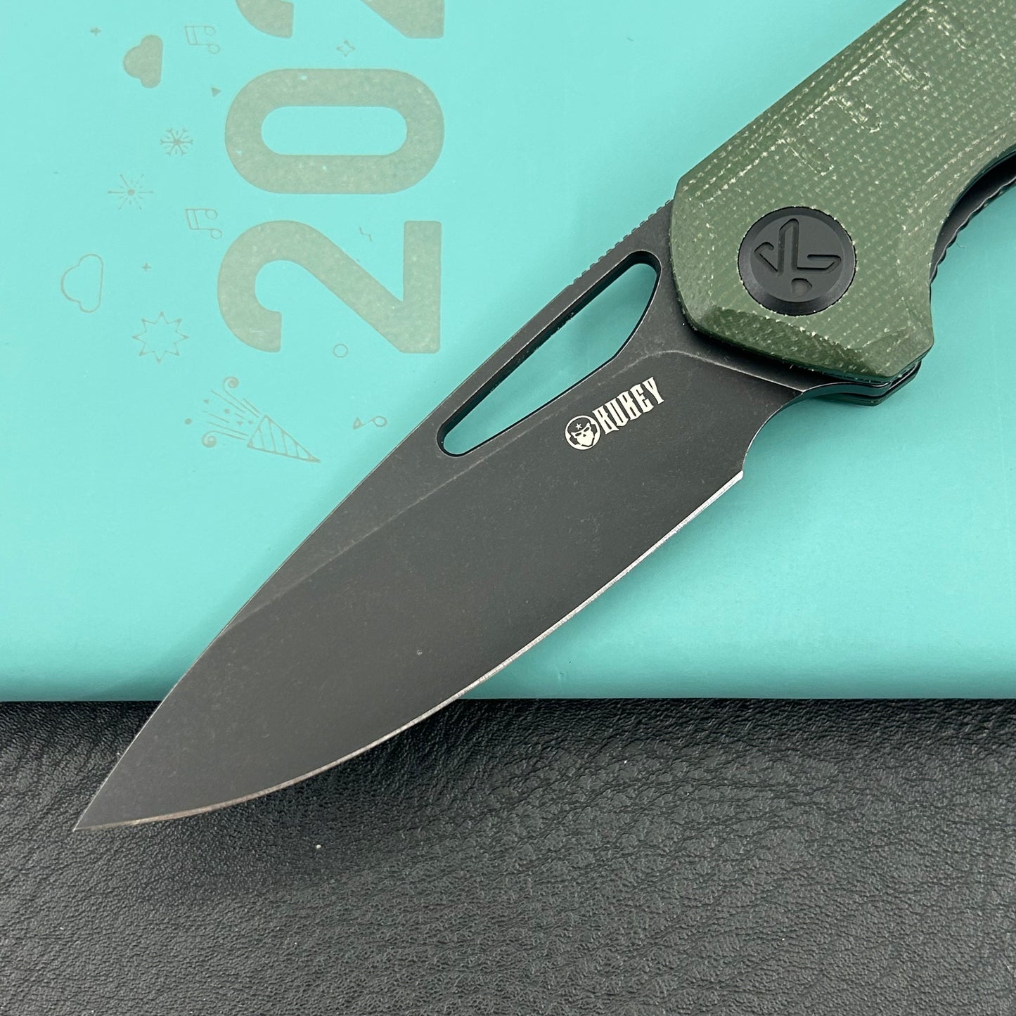 KUBEY knife KU324L Doris Linerlock Black Green Folding Knives