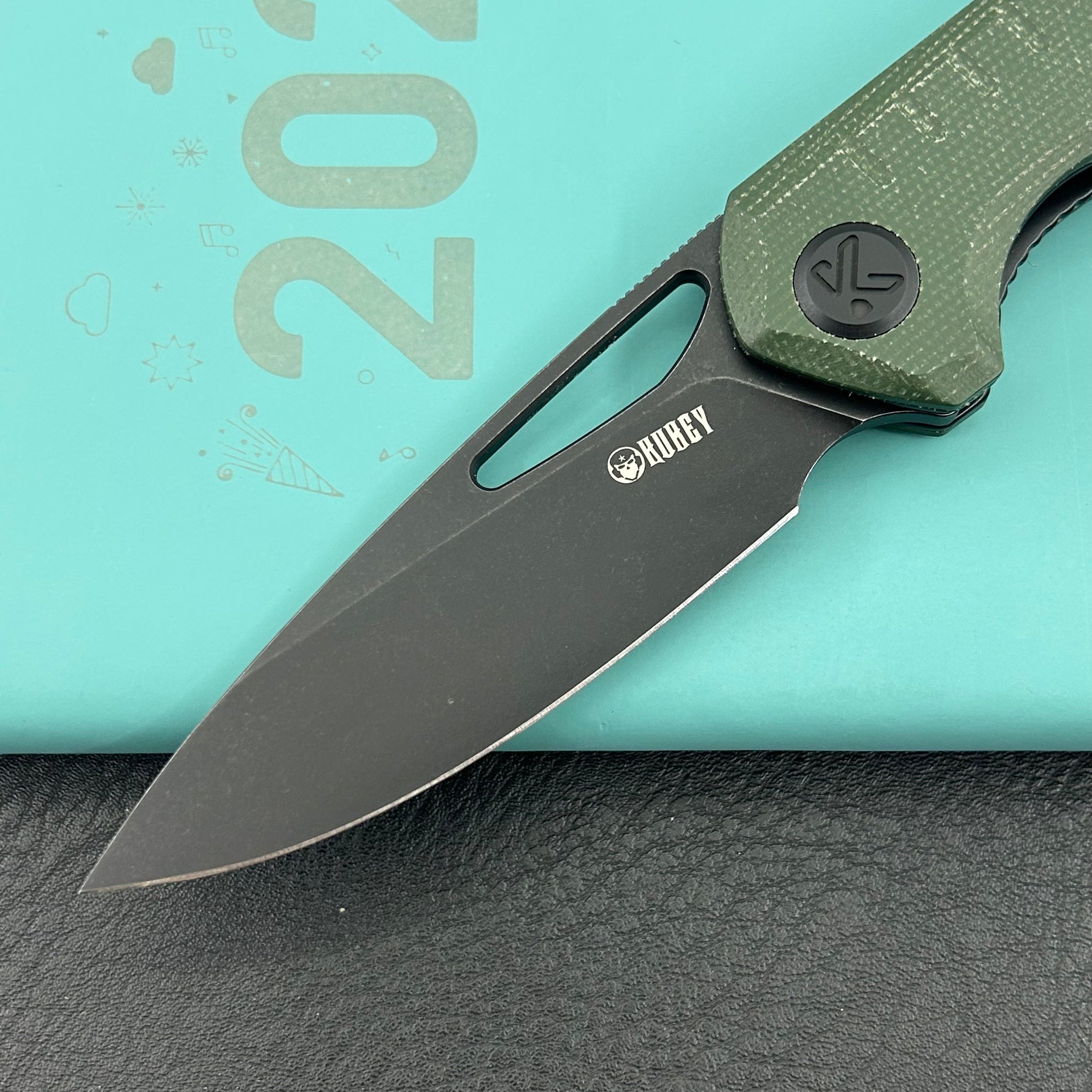 KUBEY knife KU324L Doris Linerlock Black Green Folding Knives