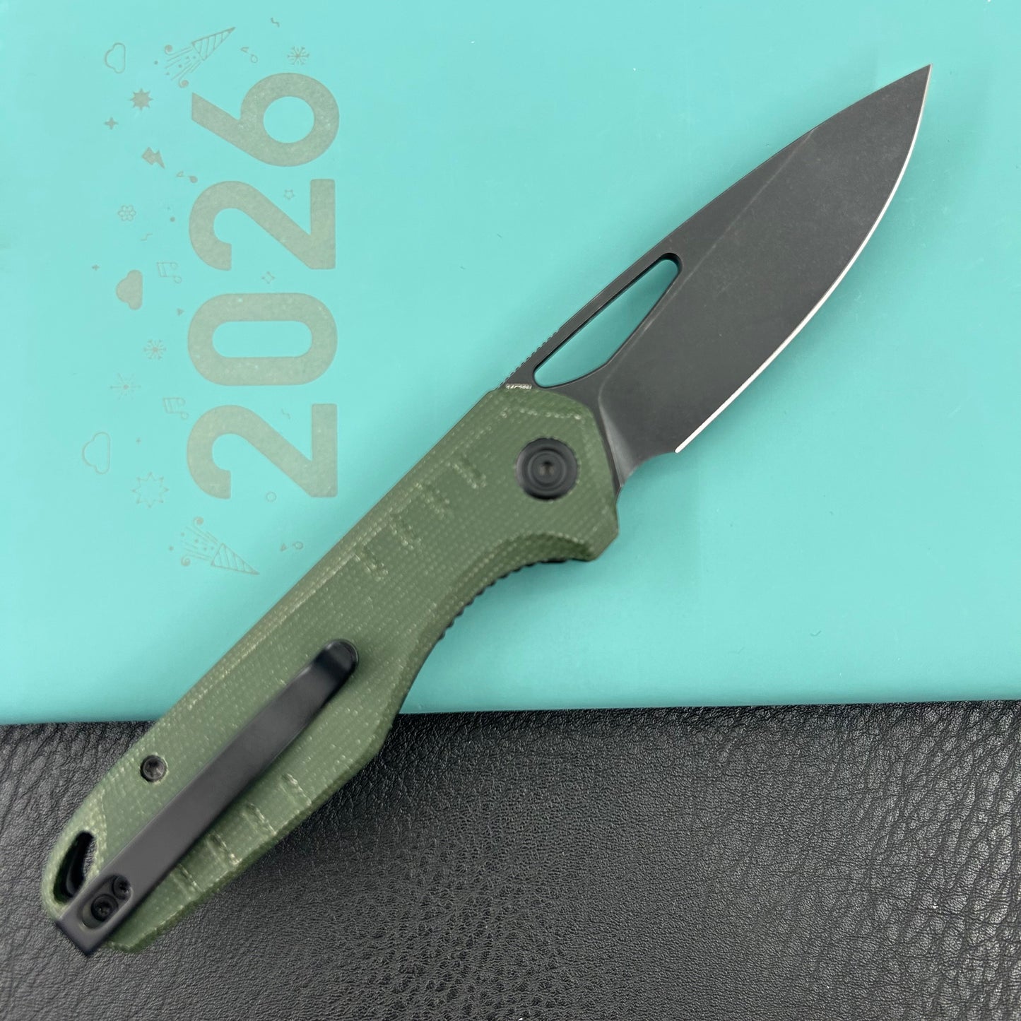 KUBEY knife KU324L Doris Linerlock Black Green Folding Knives