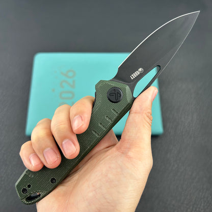 KUBEY knife KU324L Doris Linerlock Black Green Folding Knives