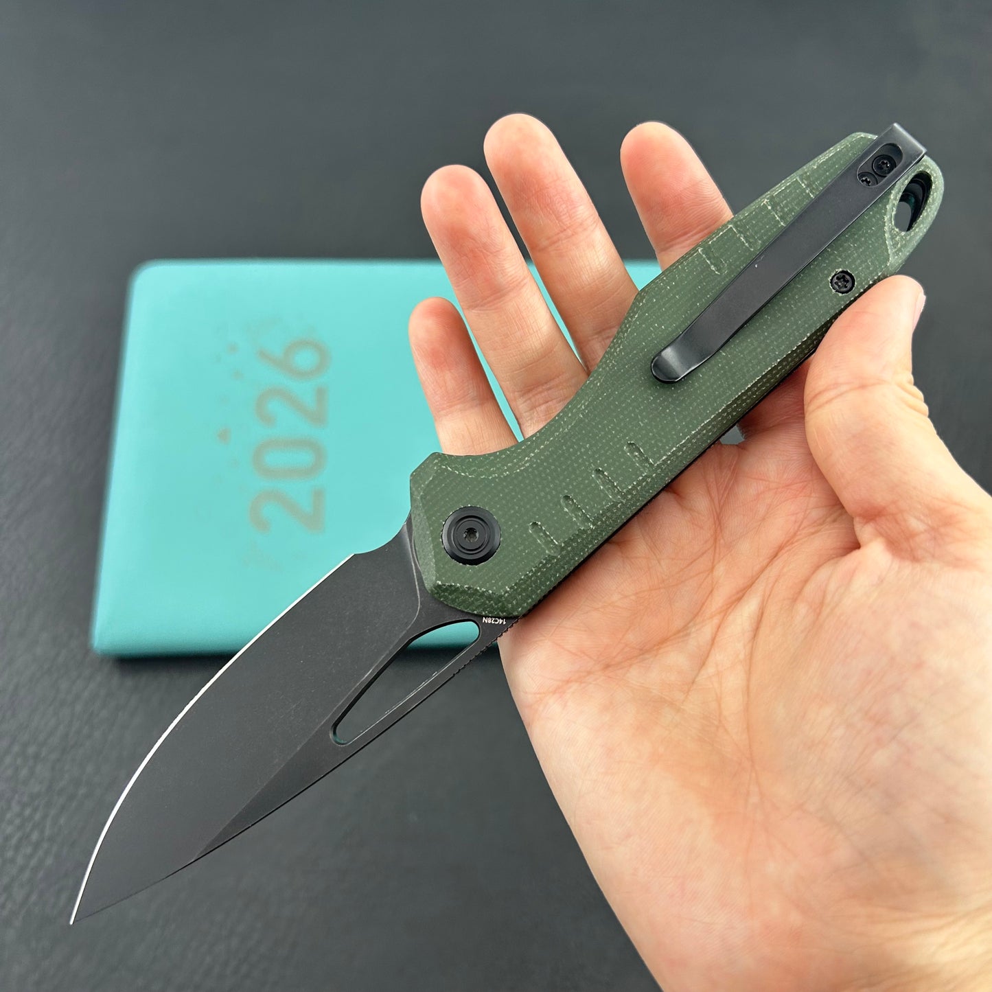 KUBEY knife KU324L Doris Linerlock Black Green Folding Knives