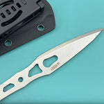 KUBEY knife KU401 Jake Hoback Knives Kunai Fixed Gear Skeletonized Handle 3.23'' Stonewashed 14C28N Blade