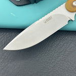 KUBEY knife KU425B Civet Fixed Blade Knife Ultem Handle 3.74" Beadblast 14C28N Blade