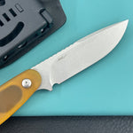 KUBEY knife KU425B Civet Fixed Blade Knife Ultem Handle 3.74" Beadblast 14C28N Blade