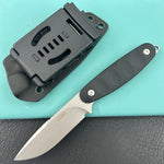 KUBEY knife KU425A Civet Fixed Blade Knife Black G-10 Handle 3.74" Beadblast 14C28N Blade