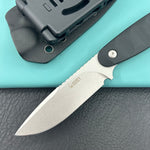 KUBEY knife KU425A Civet Fixed Blade Knife Black G-10 Handle 3.74" Beadblast 14C28N Blade