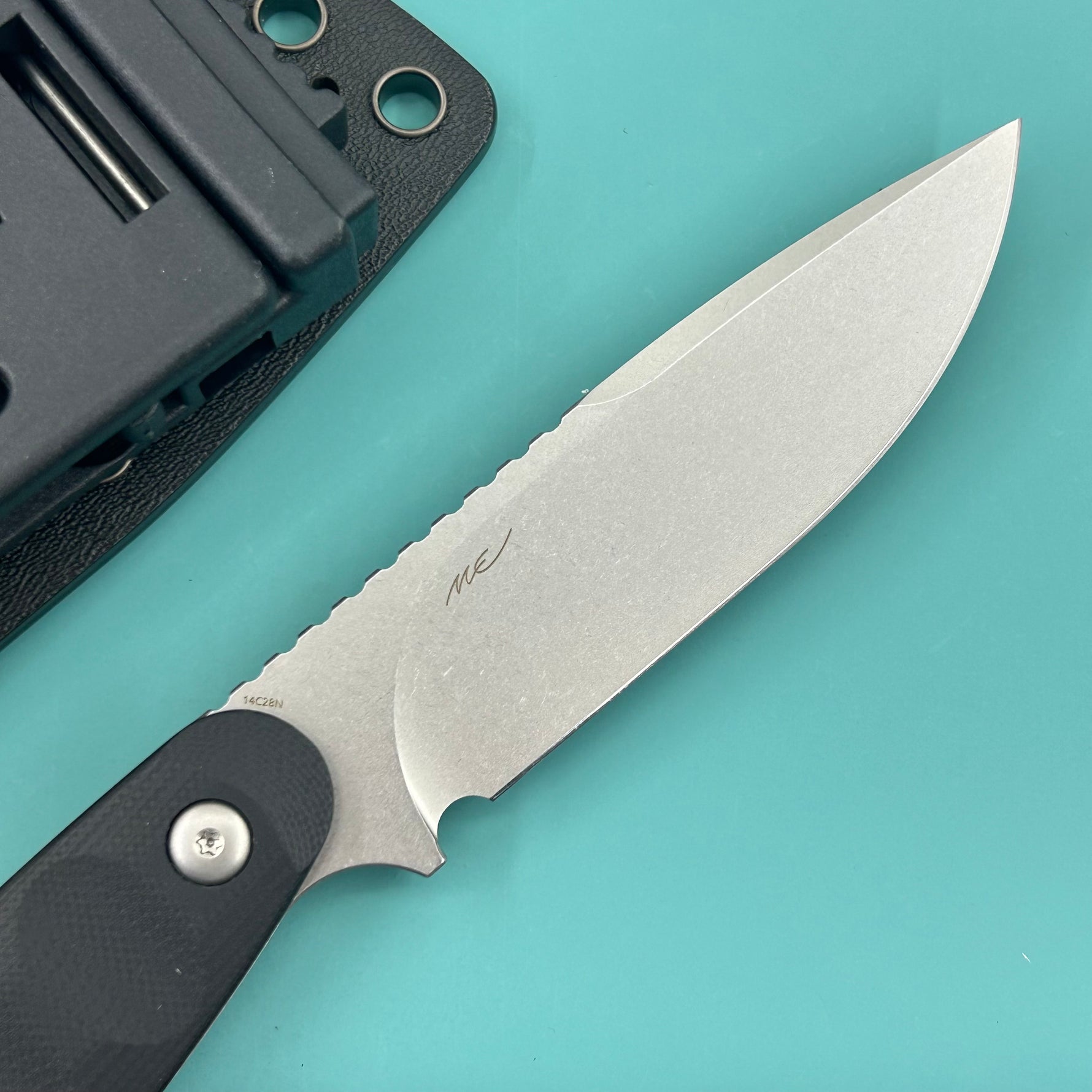 KUBEY knife KU425A Civet Fixed Blade Knife Black G-10 Handle 3.74" Beadblast 14C28N Blade