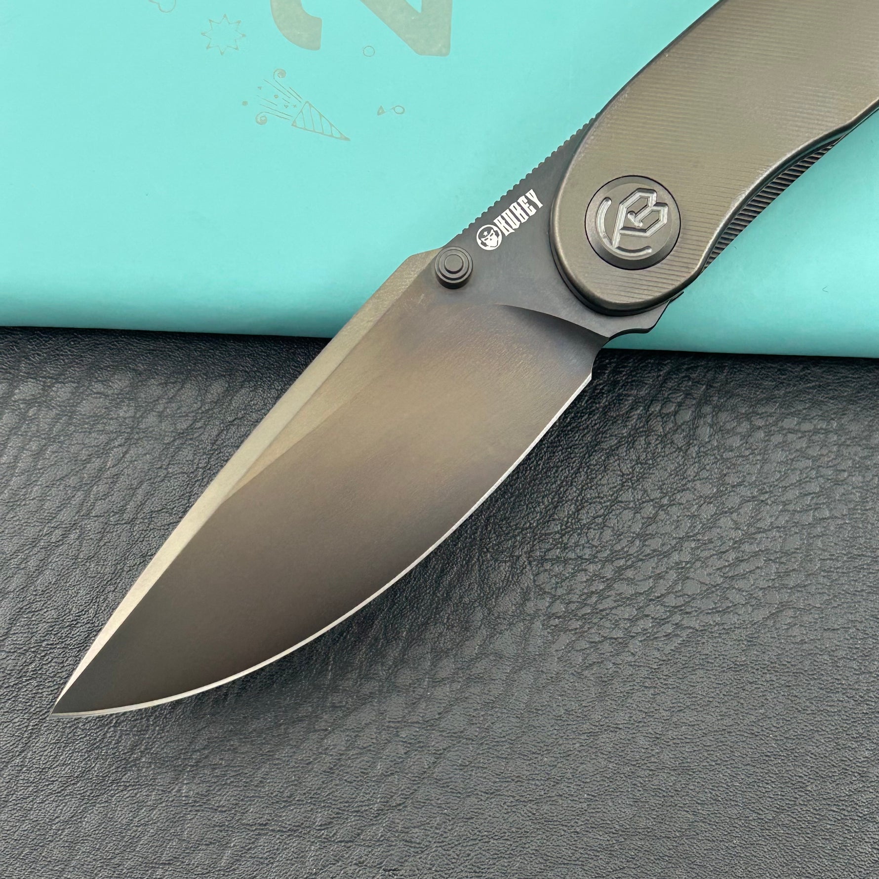 KB KNIVES KB386D Momentum Frame Lock Front Flipper Pocket Folding Knife DLC Titanium Handle DLC M390 Blade