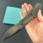 KB KNIVES KB386D Momentum Frame Lock Front Flipper Pocket Folding Knife DLC Titanium Handle DLC M390 Blade