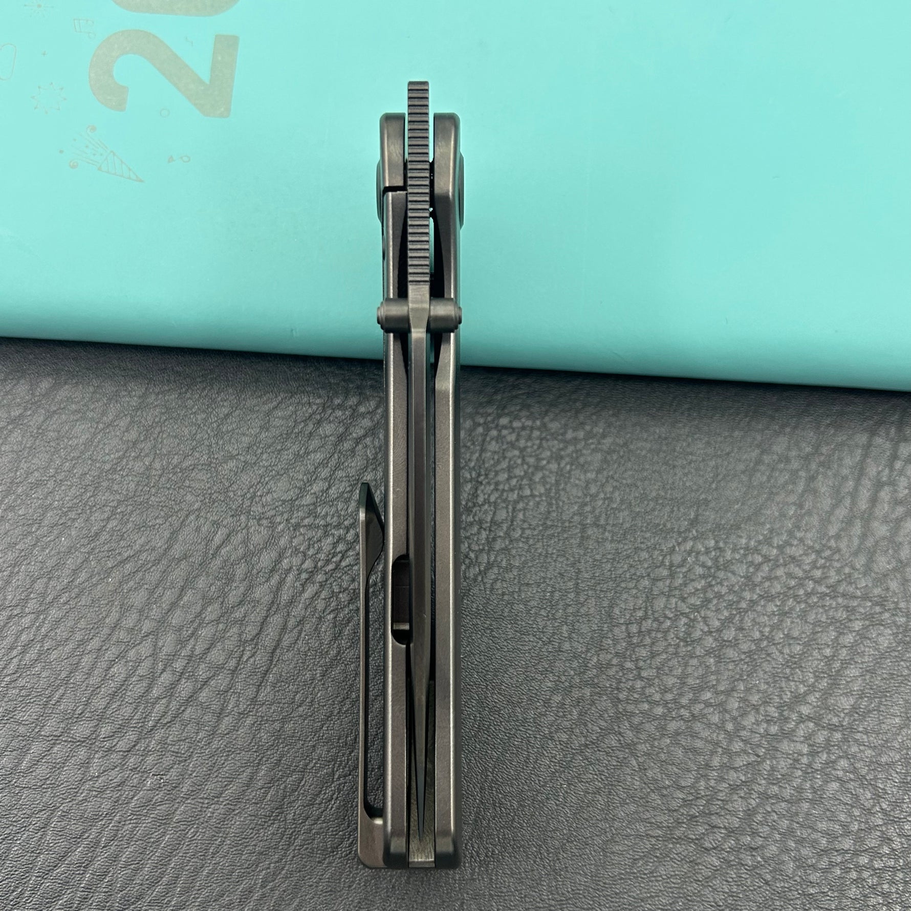 KB KNIVES KB386D Momentum Frame Lock Front Flipper Pocket Folding Knife DLC Titanium Handle DLC M390 Blade