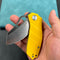 KUBEY KU335 Liner Lock Flipper Folding Knife Yellow G10 Handle 2.95" Satin D2