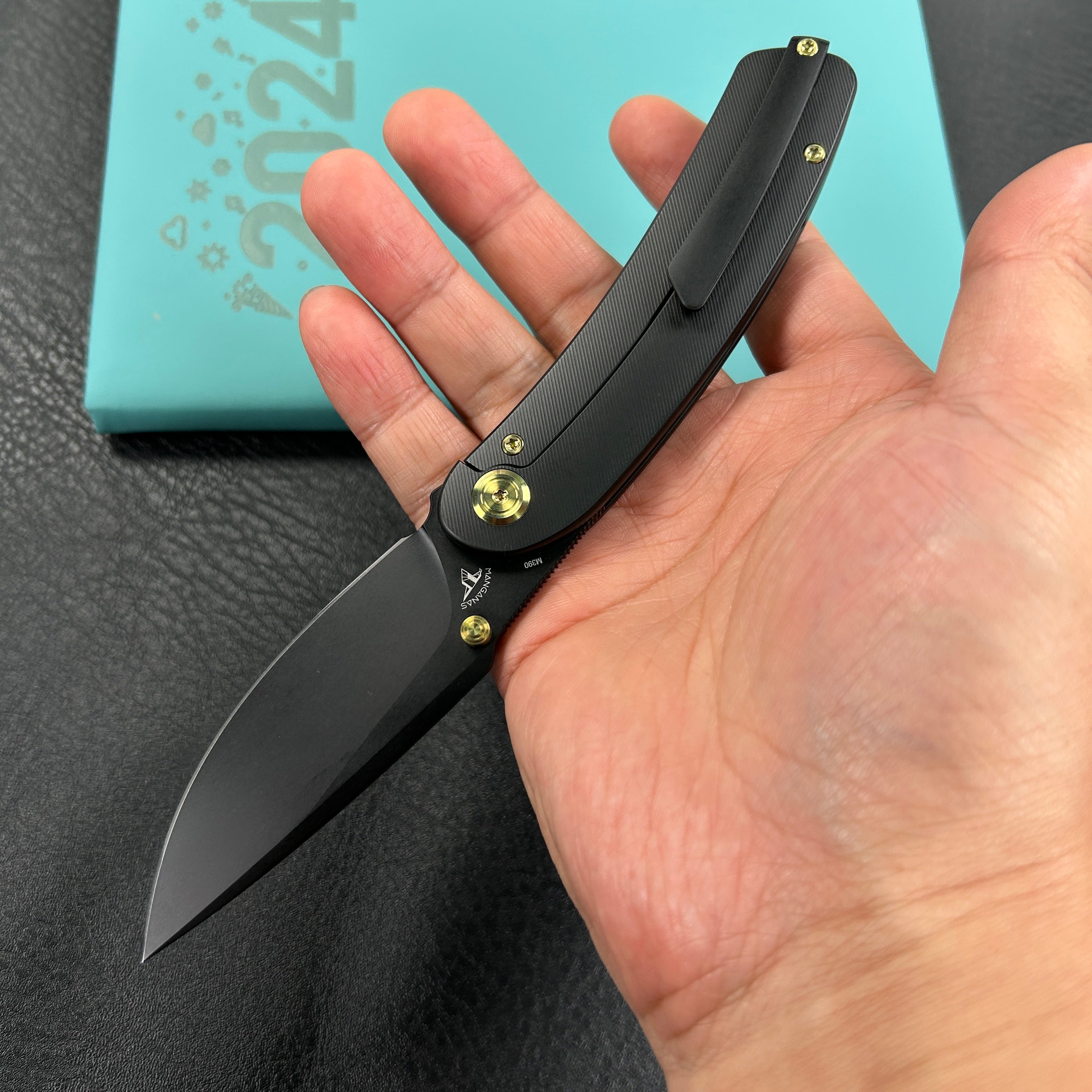 KUBEY KB386B Momentum Frame Lock Front Flipper Pocket Folding Knife  Black Handle 3.43" Black Coated Bohler M390