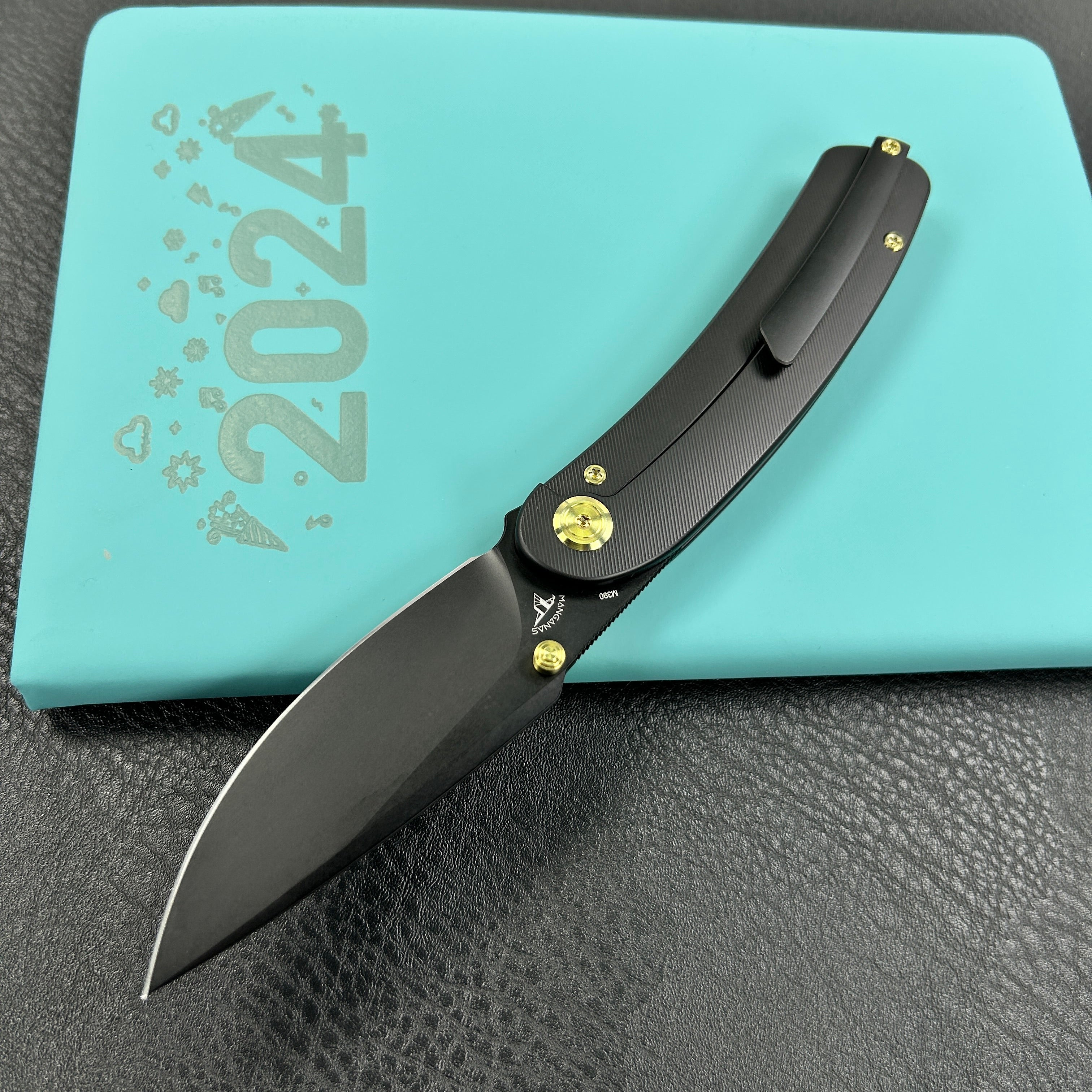 KUBEY KB386B Momentum Frame Lock Front Flipper Pocket Folding Knife  Black Handle 3.43" Black Coated Bohler M390