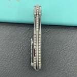 KB Knives  KB384B  Stroller Folding Knife Darkblast Titanium/CF Inlays Handle 3.35" Darkwash CPM 20CV Blade