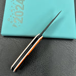 KUBEY knife  KU373B RBC-1 Outdoor Flipper Knife  Orange&White G10 Handle 3.46"  Blackwash 14C28N