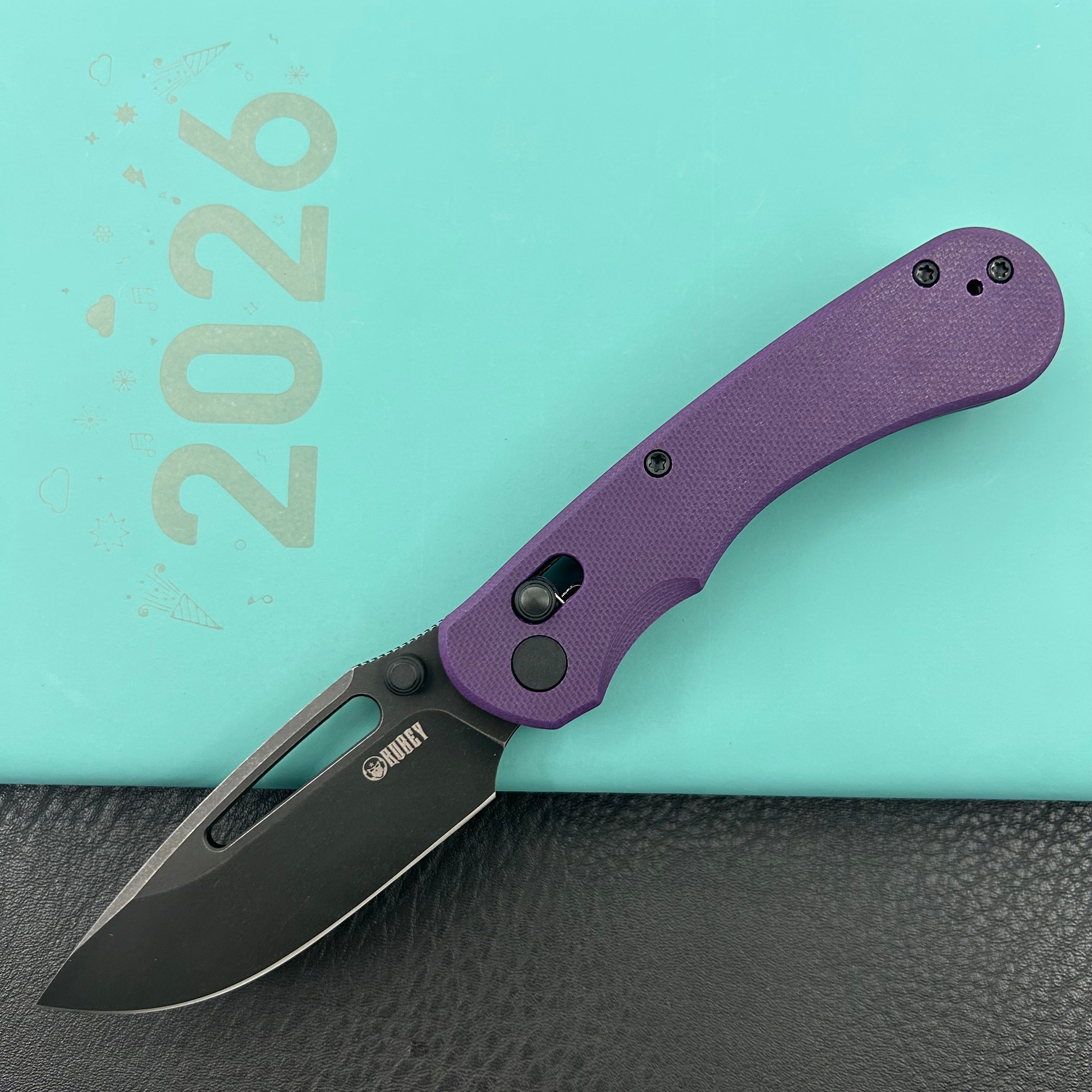 KUBEY knife KU504D Stalker Crossbar Lock Black Purple  Folding Knife