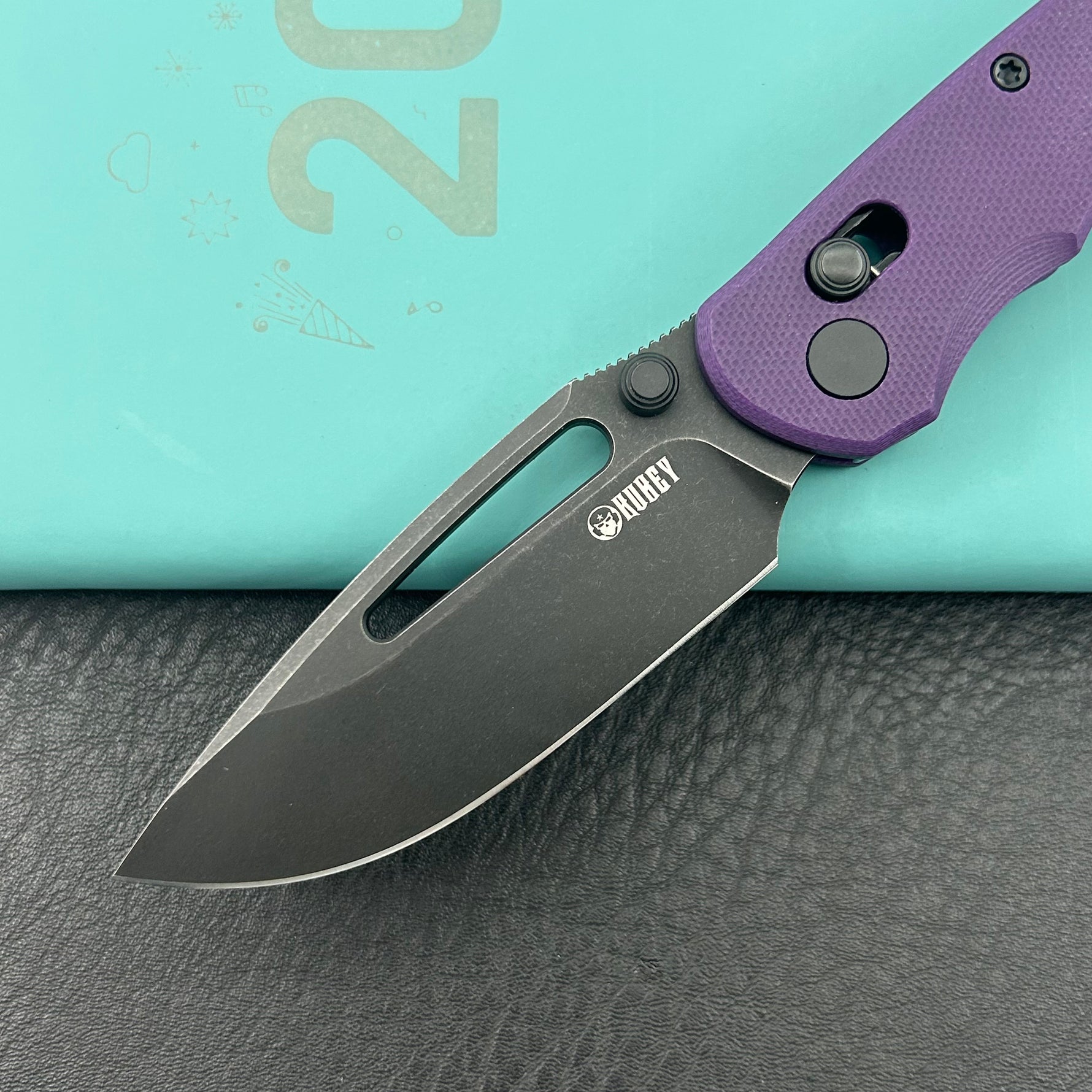 KUBEY knife KU504D Stalker Crossbar Lock Black Purple  Folding Knife