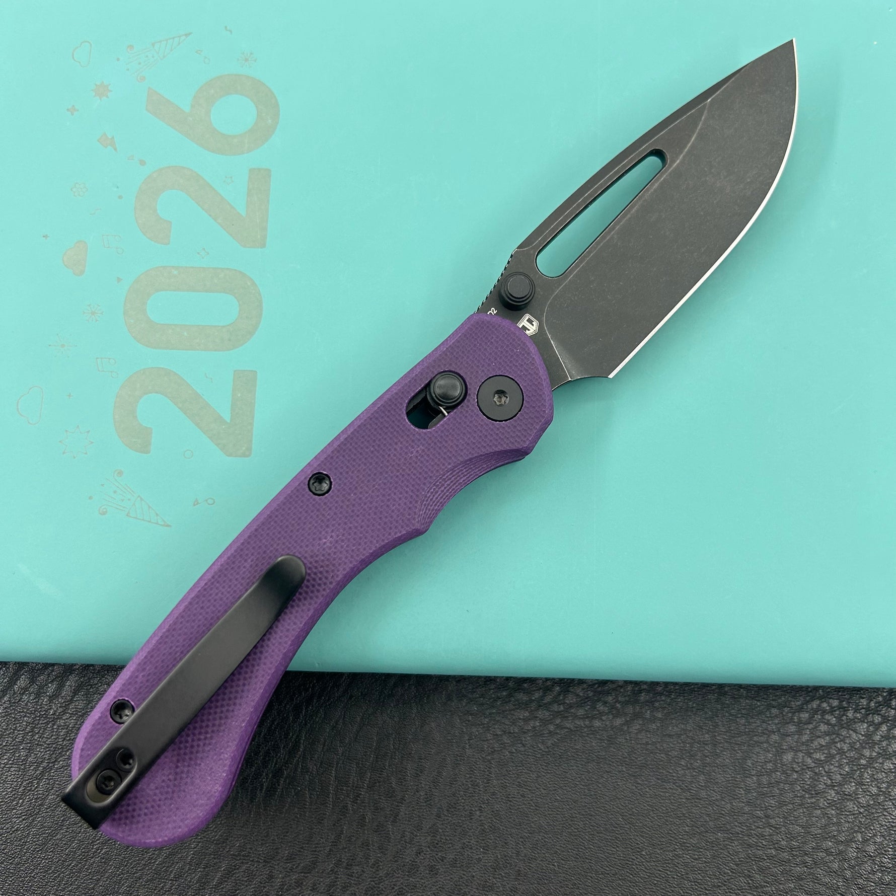 KUBEY knife KU504D Stalker Crossbar Lock Black Purple  Folding Knife