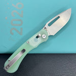 KUBEY knife KU504C Stalker Crossbar Lock Jade  Folding Knife