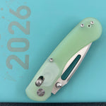 KUBEY knife KU504C Stalker Crossbar Lock Jade  Folding Knife
