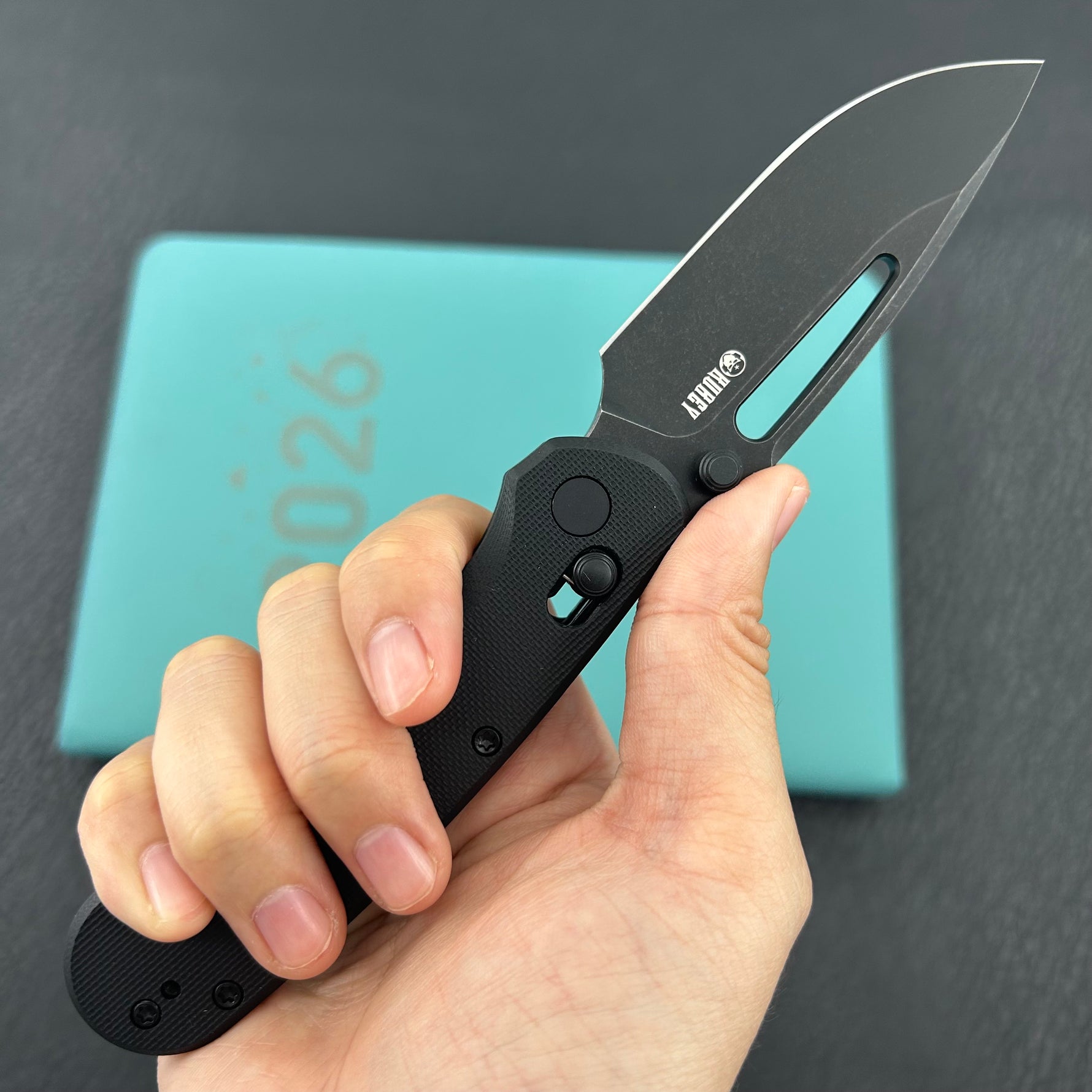 KUBEY knife KU504E Stalker Crossbar Lock Blackout  Folding Knife