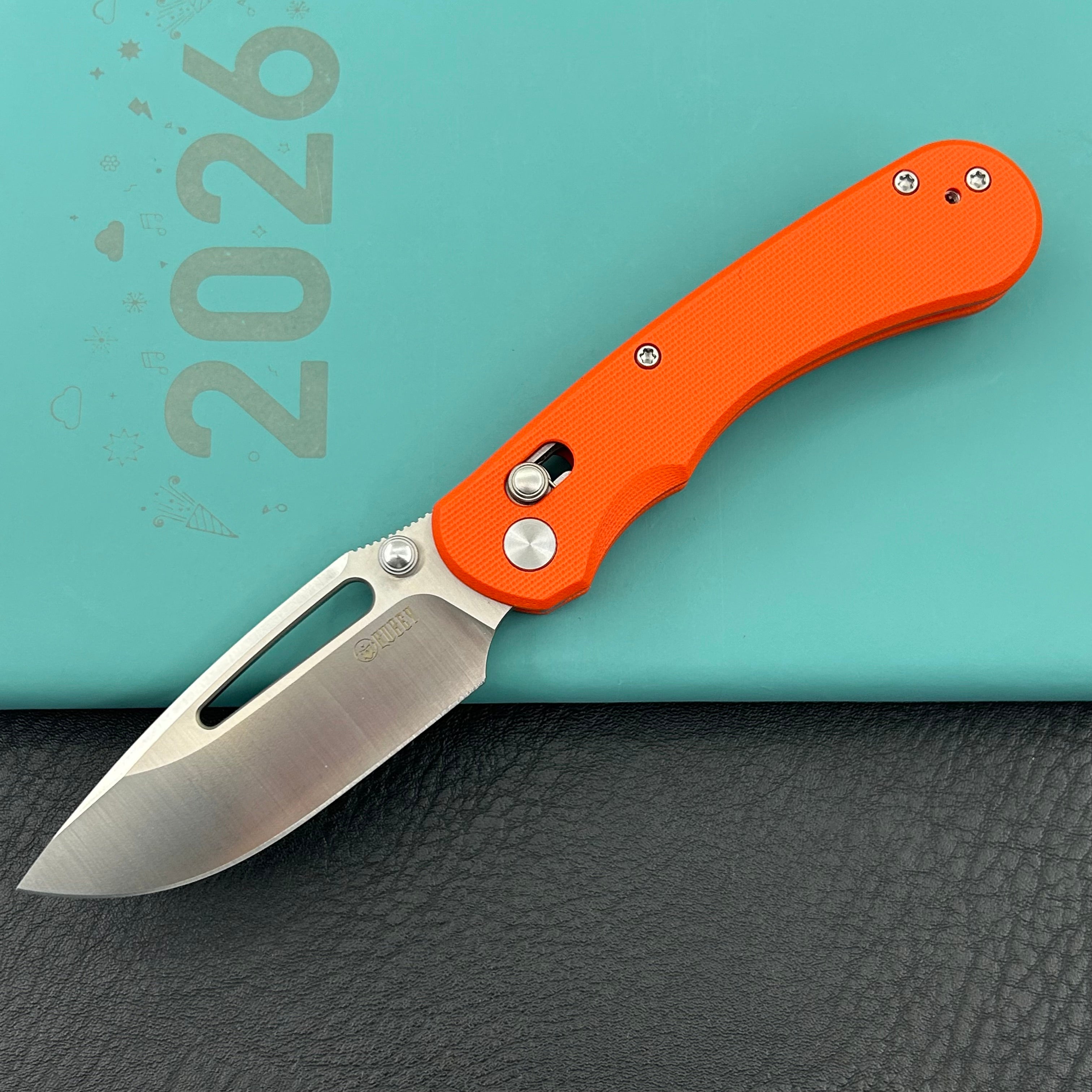 KUBEY knife KU504B Stalker Crossbar Lock Orange  Folding Knife