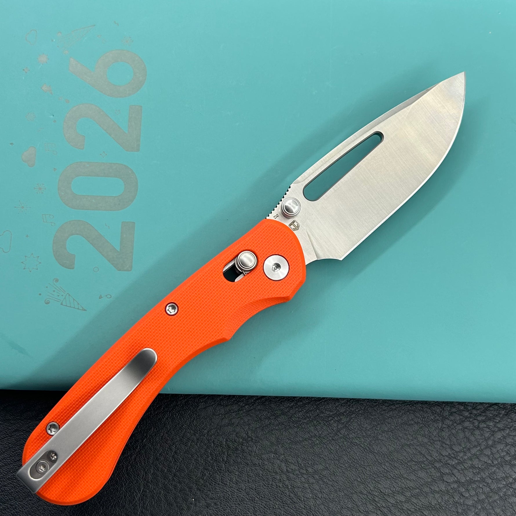 KUBEY knife KU504B Stalker Crossbar Lock Orange  Folding Knife