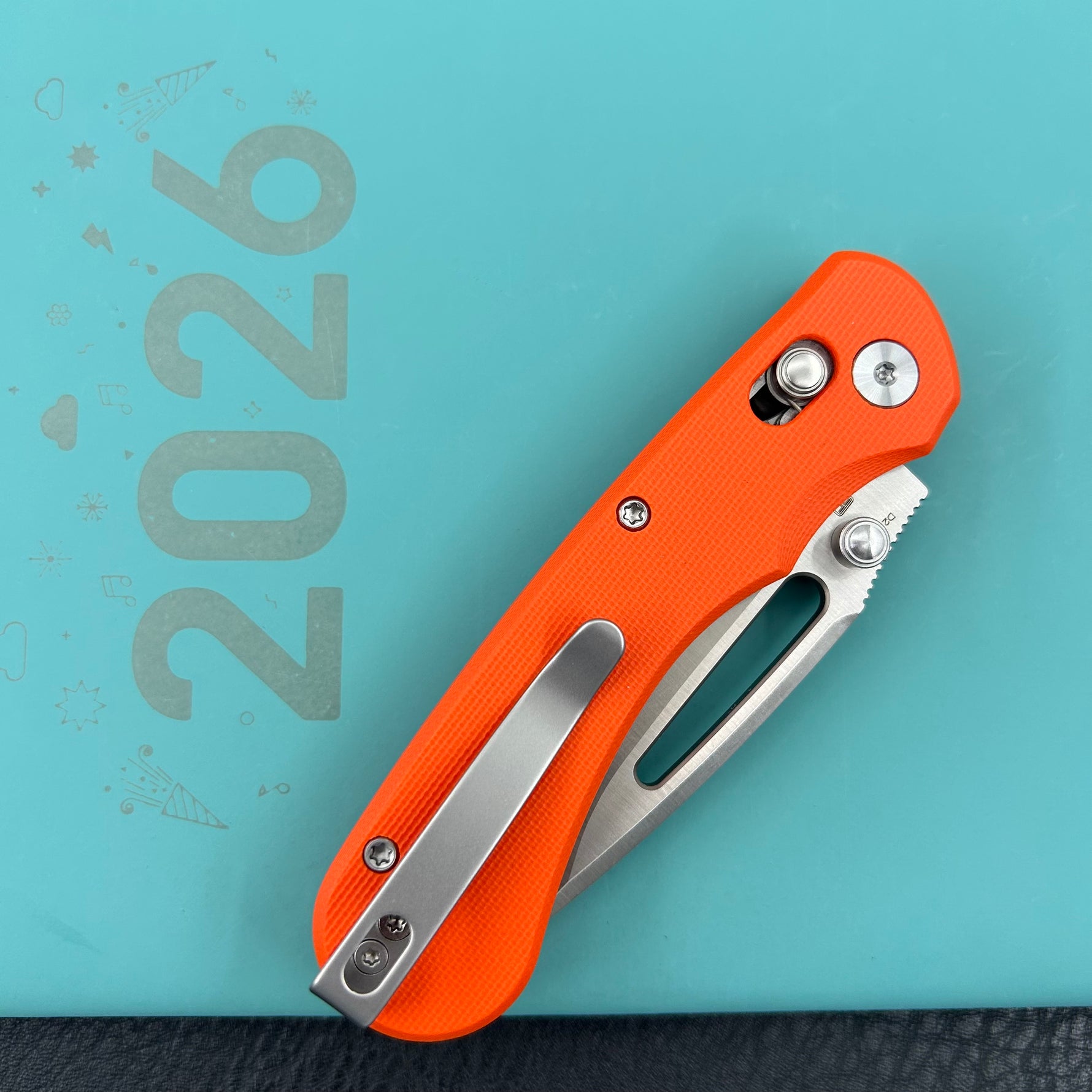 KUBEY knife KU504B Stalker Crossbar Lock Orange  Folding Knife
