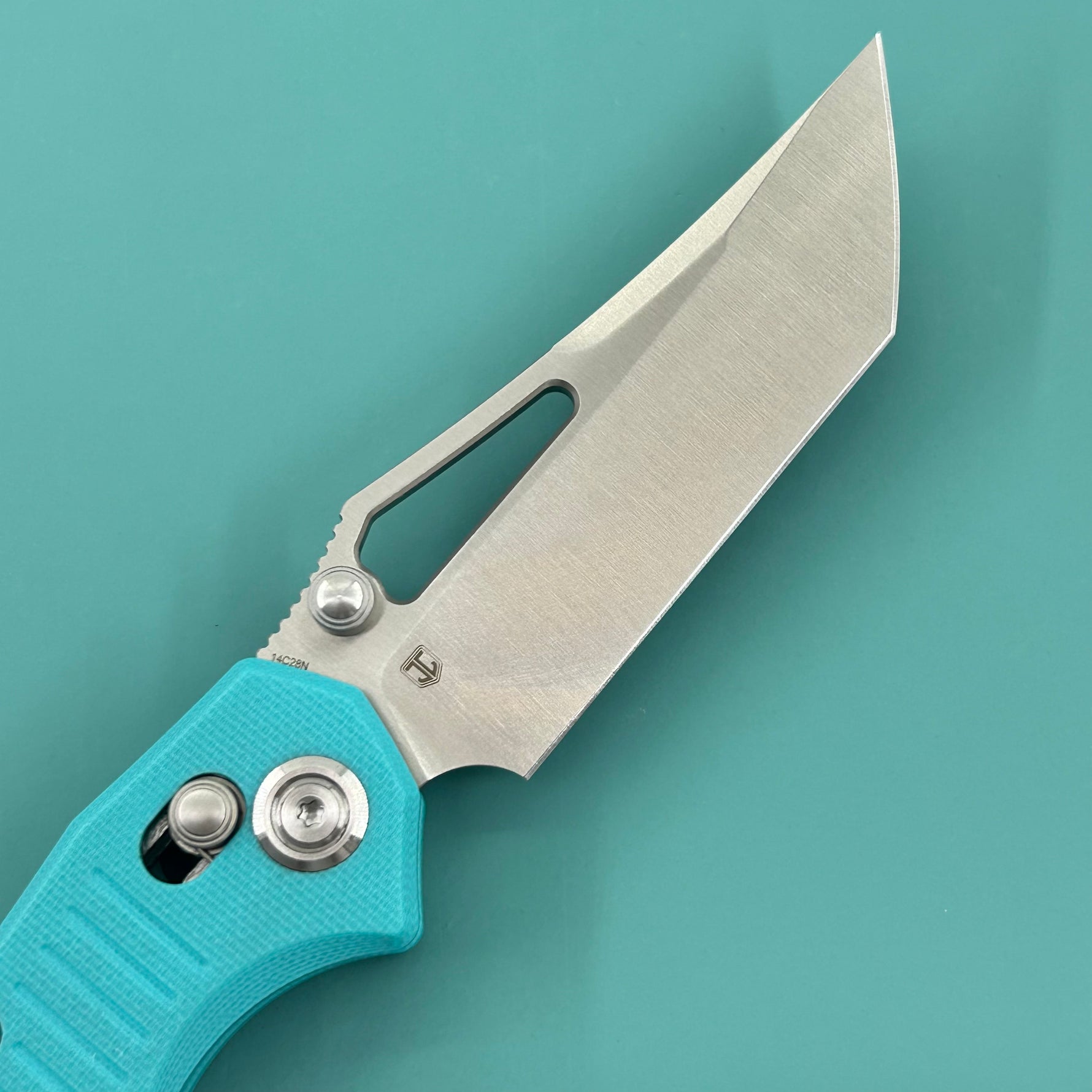 KUBEY knife KU433C Tantorian Crossbar Lock Tiffany Blue Folding knife