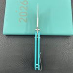 KUBEY knife KU433C Tantorian Crossbar Lock Tiffany Blue Folding knife