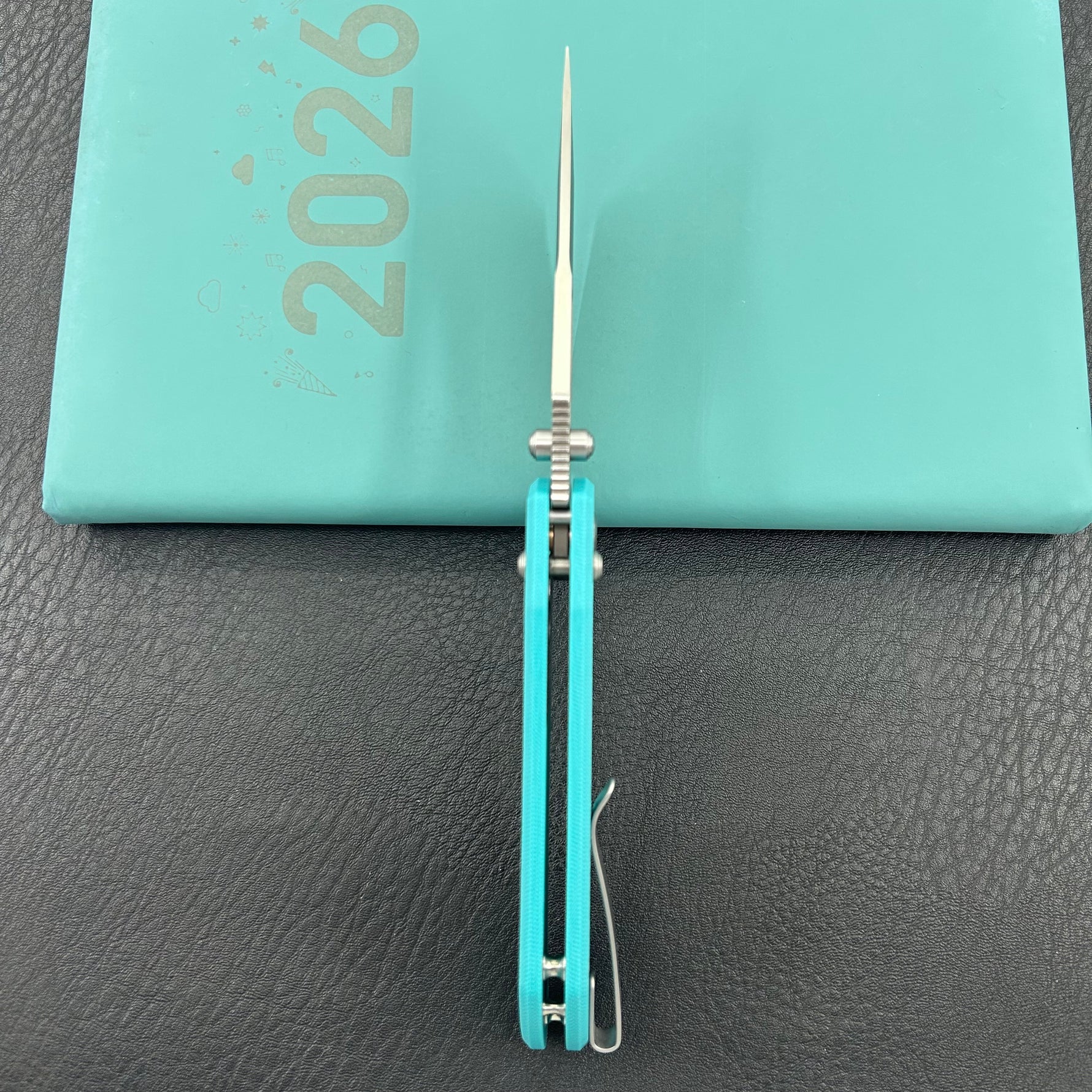 KUBEY knife KU433C Tantorian Crossbar Lock Tiffany Blue Folding knife