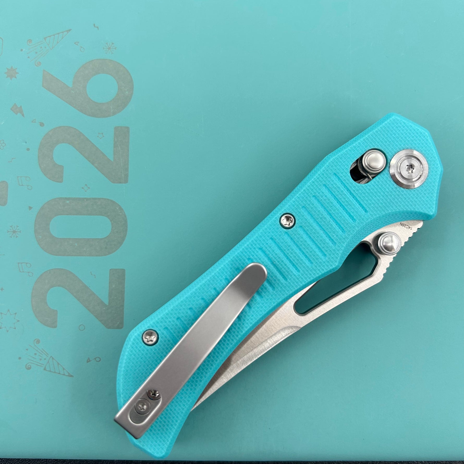 KUBEY knife KU433C Tantorian Crossbar Lock Tiffany Blue Folding knife