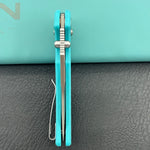 KUBEY knife KU433C Tantorian Crossbar Lock Tiffany Blue Folding knife