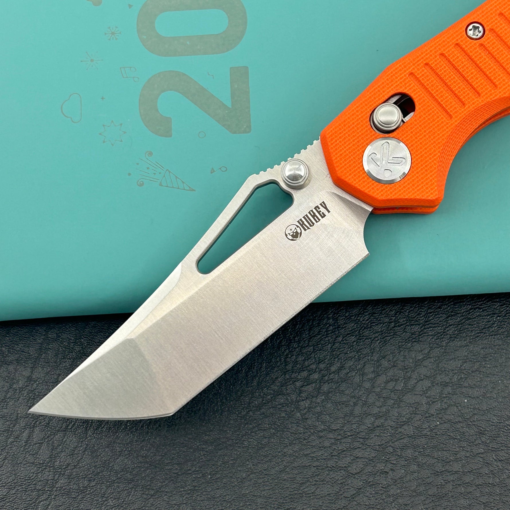 KUBEY knife KU433B Tantorian Crossbar Lock Orange Folding knife