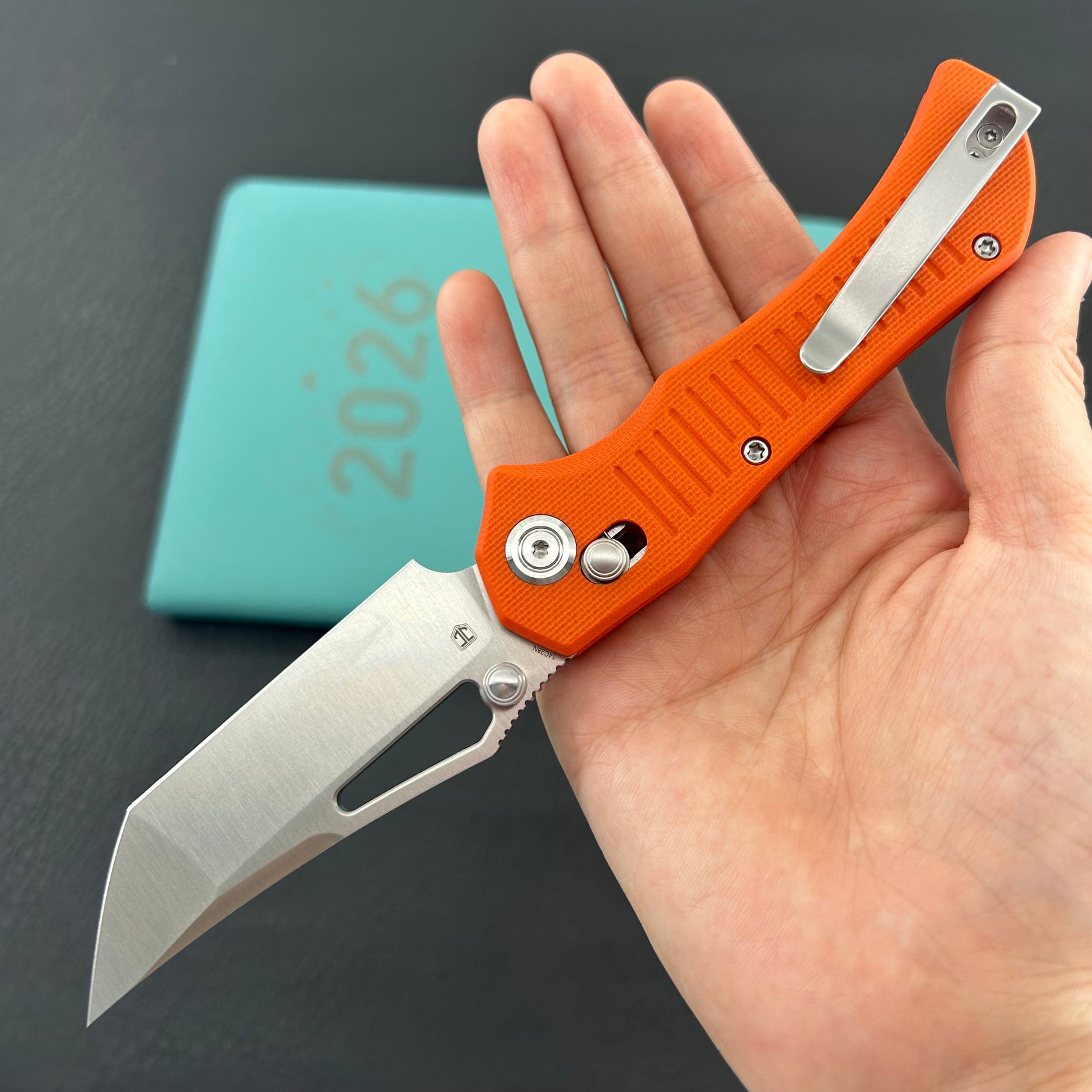 KUBEY knife KU433B Tantorian Crossbar Lock Orange Folding knife