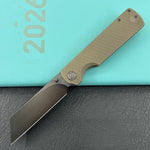 KB KNIVES KB445D Get Some Frame Lock Folding Knife Bronze Titanium Handle 3.35" DLC & Satin & Stonewash M390 Blade