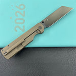 KB KNIVES KB445D Get Some Frame Lock Folding Knife Bronze Titanium Handle 3.35" DLC & Satin & Stonewash M390 Blade