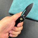 KUBEY KB321O Royal Frame Lock EDC Pocket Knife Black  6AL4V Titanium Handle 2.99" Black Coated M390