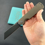 KB KNIVES KB445D Get Some Frame Lock Folding Knife Bronze Titanium Handle 3.35" DLC & Satin & Stonewash M390 Blade