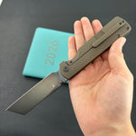 KB KNIVES KB445D Get Some Frame Lock Folding Knife Bronze Titanium Handle 3.35" DLC & Satin & Stonewash M390 Blade