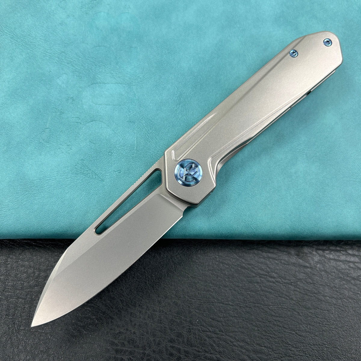 KUBEY KB321I  Royal Frame Lock EDC Pocket Knife  6AL4V Titanium Handle 2.99" Sandblast Bohler M390