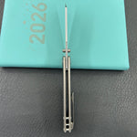 KB KNIVES KB445A Get Some Frame Lock Folding Knife Sandblast Titanium Handle 3.35" Satin & Silver Bead Blast M390 Blade