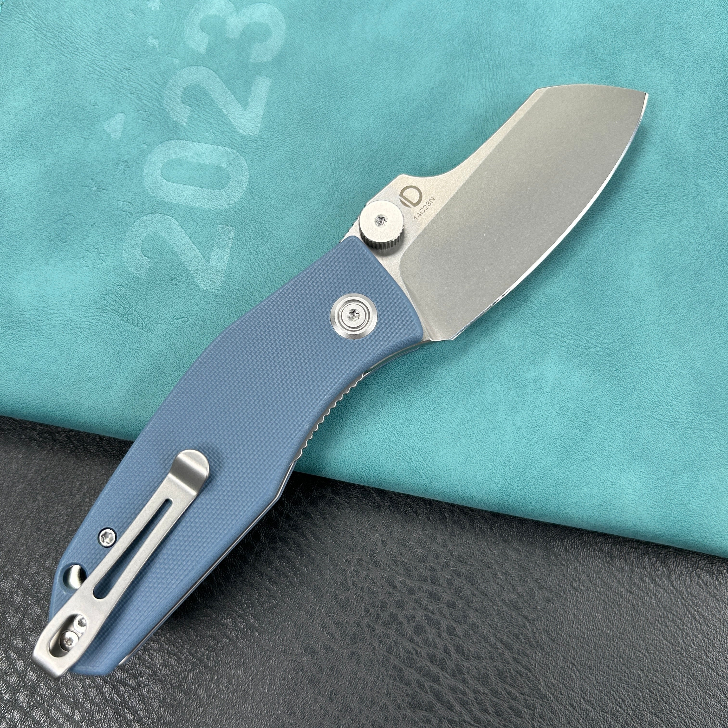 KUBEY KU337M  Monsterdog Liner Lock Folding Knife  Blue  G10 Handle 2.95" Bead Blasted 14C28N