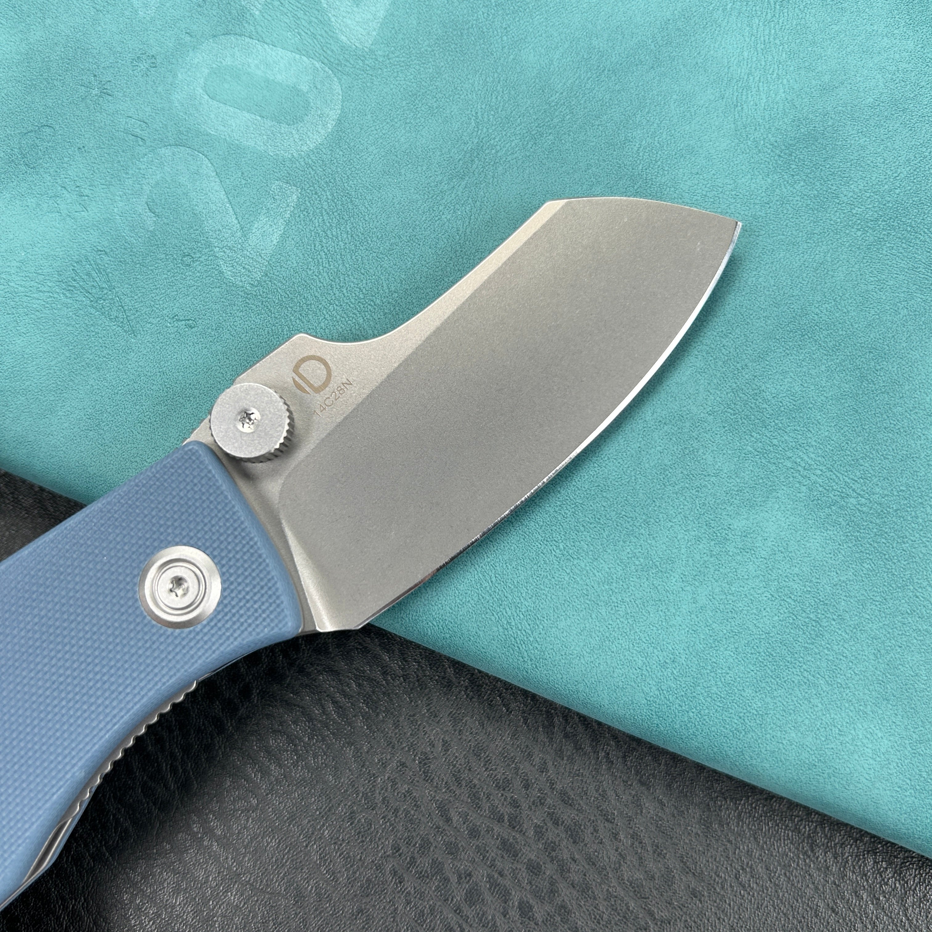 KUBEY KU337M  Monsterdog Liner Lock Folding Knife  Blue  G10 Handle 2.95" Bead Blasted 14C28N